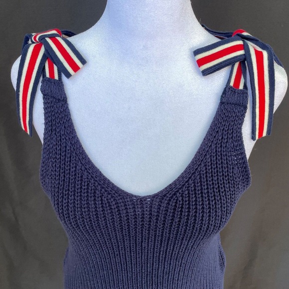 6ixty 8ight Women's Patriotic Swim Cover Up Dress Red White Blue Size Small Yarn - Picture 2 of 14